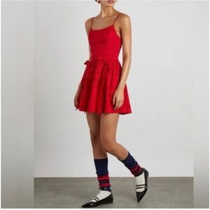 NWT Damson Madder Penelope mini dress in red broderie size 10